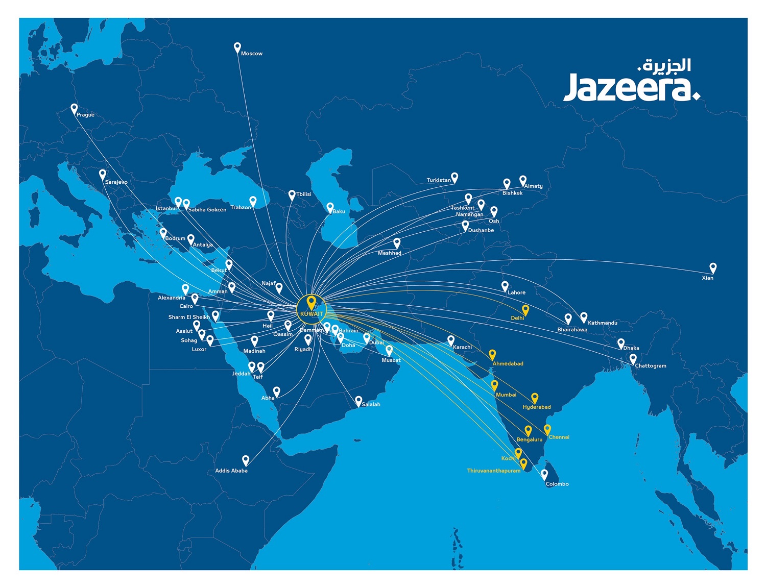 Jazeera Airways Flight Network