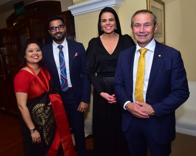 (L-R): Rashmi Pradhan, Manager - India; Arjun Mukundd, Director - India and Carolyn Turnbull, Managing Director from Tourism Western Australia with Hon Roger Cook MLA, Deputy Premier and Minister for Tourism, Western Australia