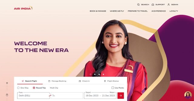 Air India Website