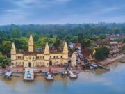 The grand Guptar Ghat by the banks of the Saryu, Ayodhya