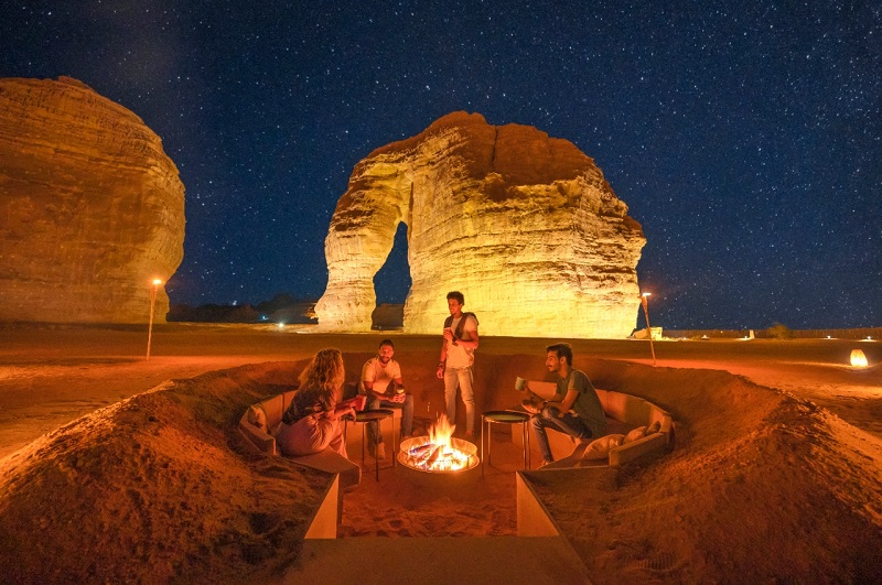Thrill Seekers camping near Elephant Rock, AlUla