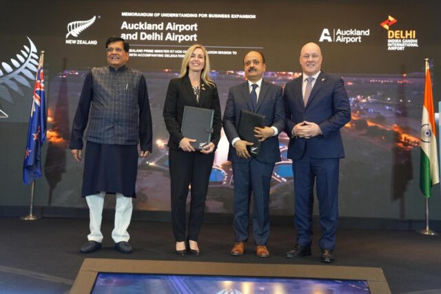 Auckland Airport & Delhi Airport signs MoU
