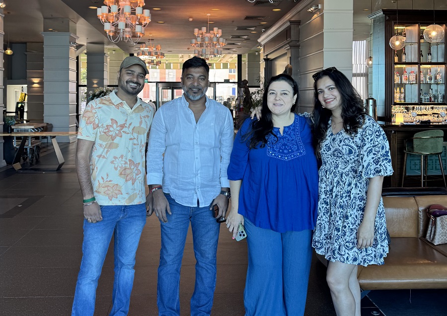 Chandrasekar Krishnakumar of PickYourTrail, Manoj Das of Tern Voyages, Vanessa Mehra of Aaryan Holidays, and Amruta Bangera, Director of Marketing, IMOT-India