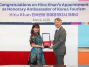 Hina Khan and Andrew JH Kim, Acting Executive Vice President of the International Tourism Division,