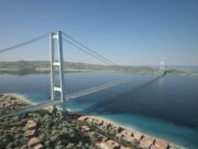 Digital rendering of Strait of Messina Bridge project